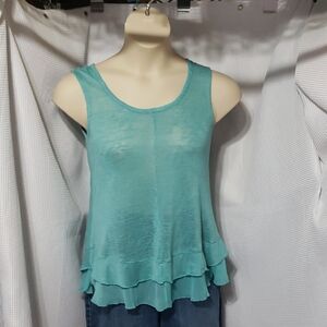 Star Scene. Women's Sleeveless Layered Top - Teal Size M.  EUC